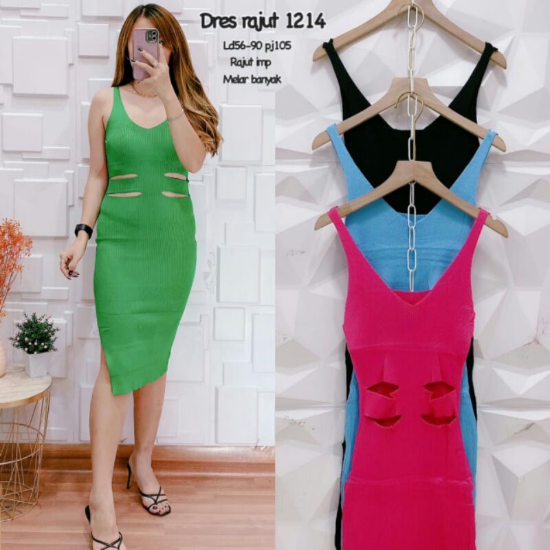 LONG DRESS RAJUT IMPORT PREMIUM D1214