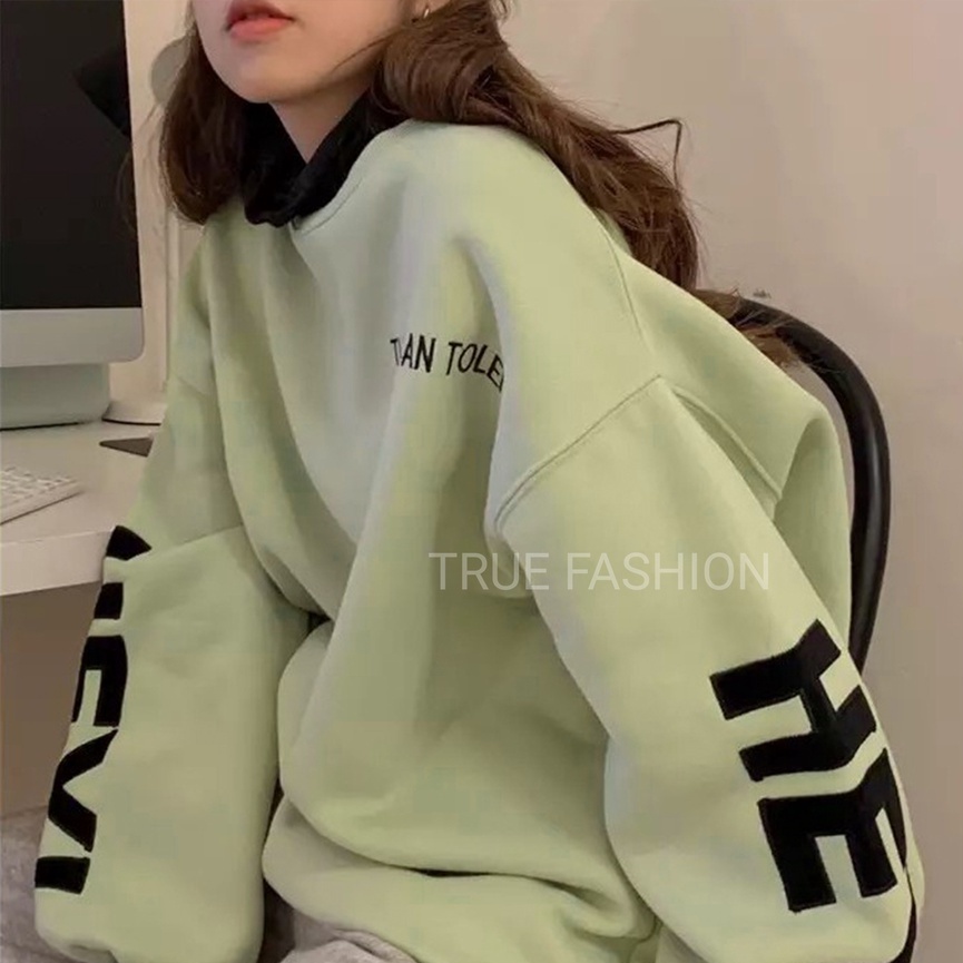 Sweater Crewneck The Sky Can | Oversize Korean Style Sweatshirt Oblong Terbaru | Bahan Fleece Tebal Dan Lembut | Allsize