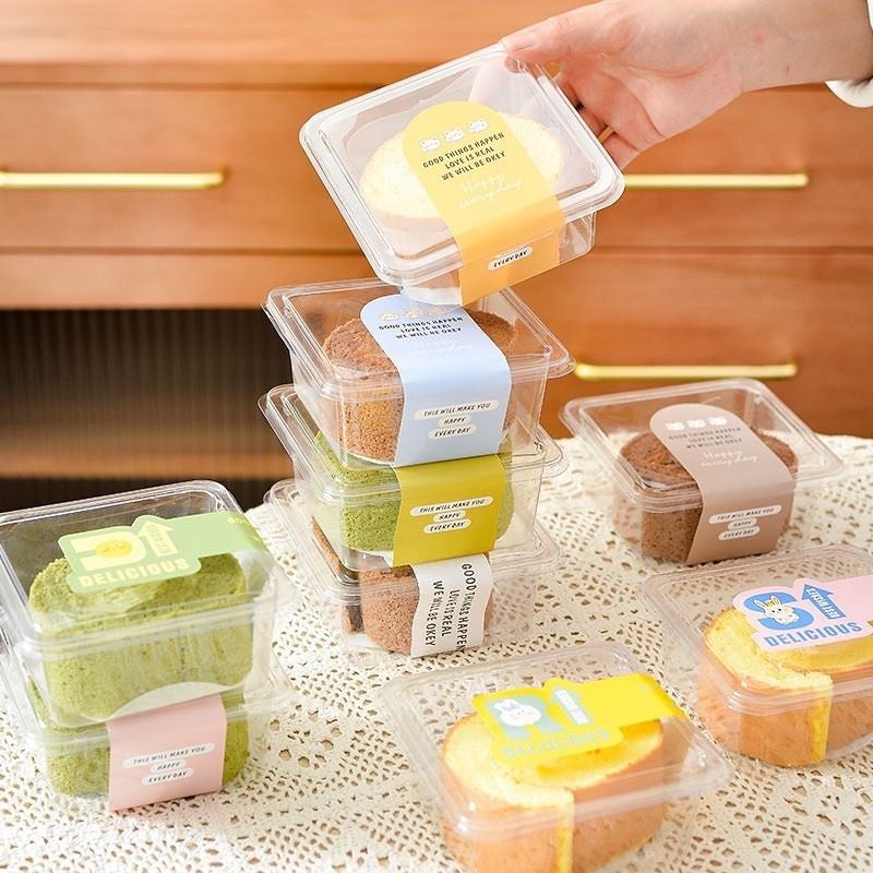 Korean Dessert Cup Persegi isi 10pcs / Cup Box Kue Dessert Lucu