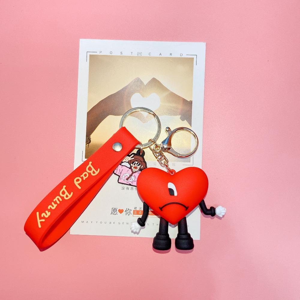 Lanfy Bad Bunny Keychain Lucu Kreatif Untuk Teman Gantungan Kunci Hadiah Gantungan Kunci Mobil Cinta Merah Hati Hadiah Kunci Gesper Key Lanyard