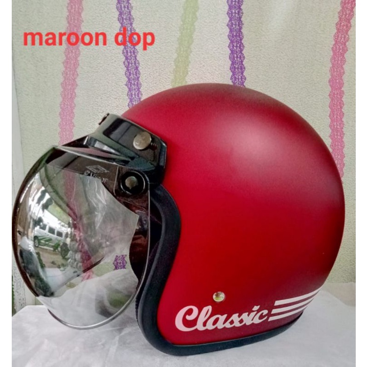 Helm Classic/Helm Classic Kaca Datar/Helm Bogo Retro Classic/Helm Classik/Helem Classic