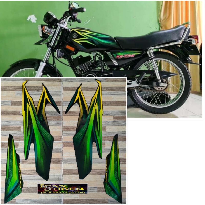 Striping Original Yamaha RX KING hijau hitam tahun 2005