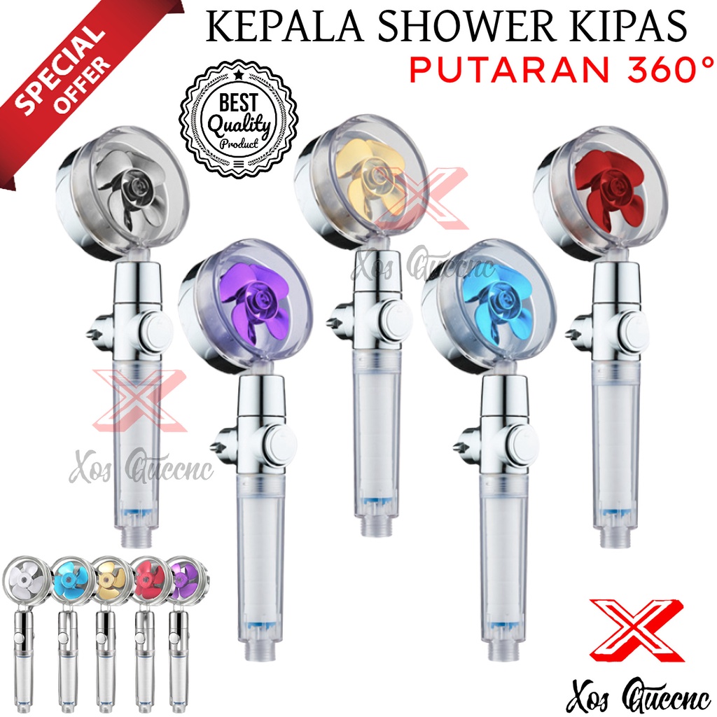 [XOQ] HAND SHOWER TURBO / KEPALA SHOWER KIPAS / FAN SHOWER BALING / SHOWER MANDI HEMAT AIR PUTAR 360 DERAJAT