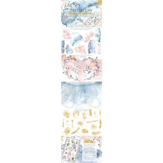 Instaflow Watercolors Across The Grid Template
