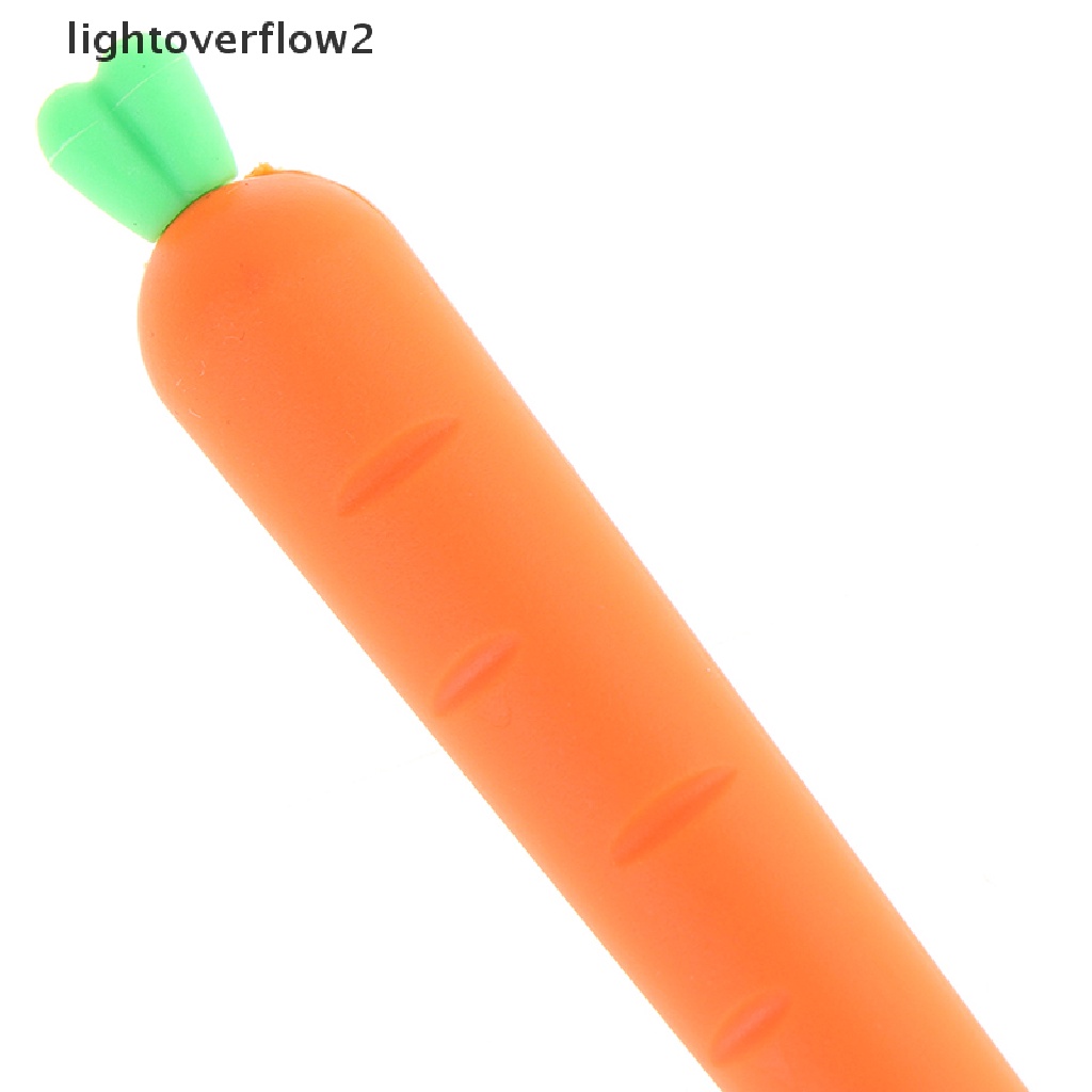 (lightoverflow2) 10pcs Pulpen Gel 0.5mm Tinta Hitam Dengan Hiasan Wortel (ID)