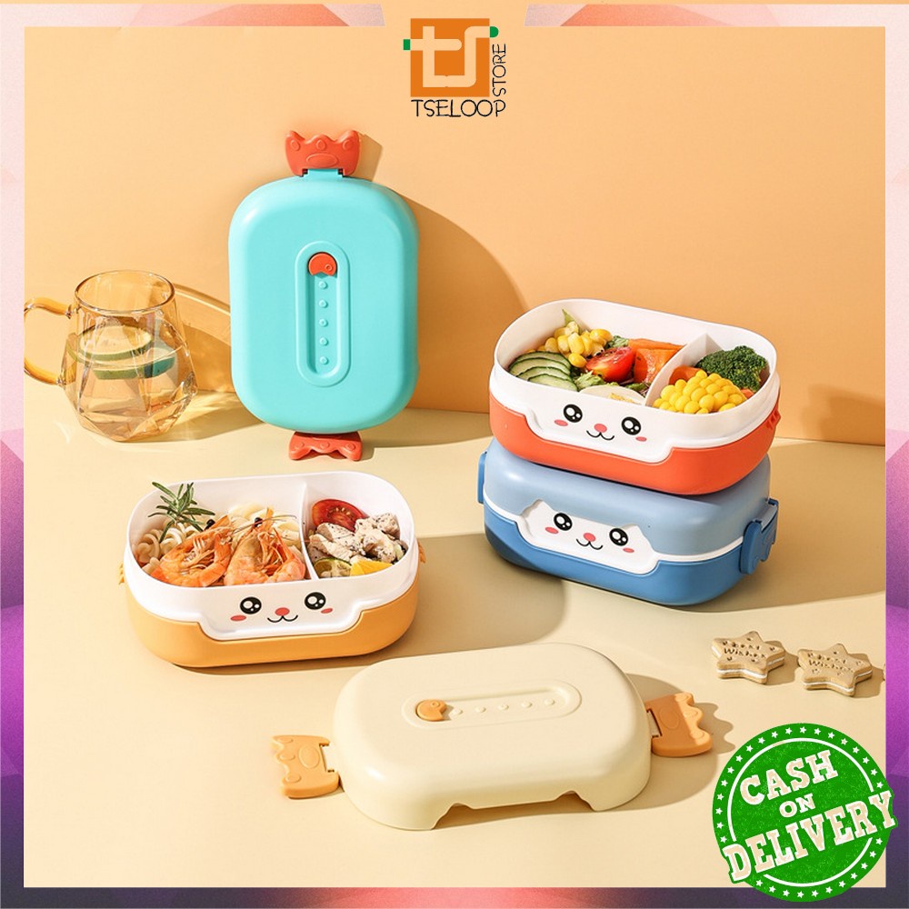 OFM-C714 Kotak Bento Lunch Box Karakter Kartun / Kotak Makan Siang Anak Set BPA FREE Tempat Bekal Anti Tumpah