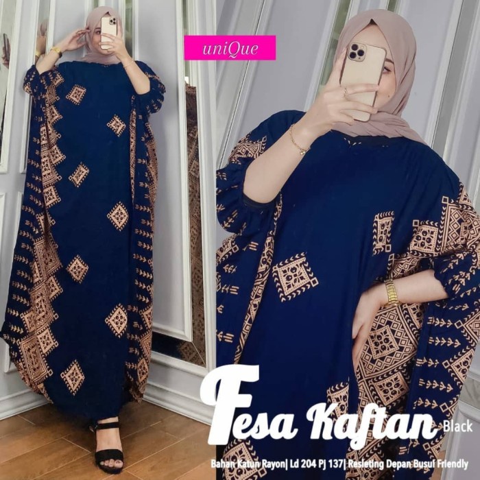 PROMO! KAFTAN (COD)BILION KAFTAN MAXY DRESS SUPER JUMBO LD 150 DASTER BATIK BUSUI - Hitam, Big Size 