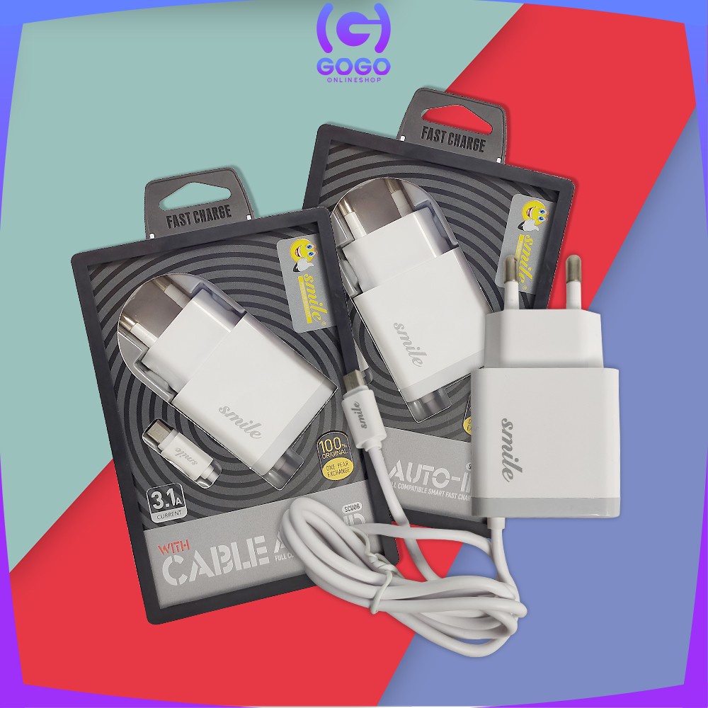 GOGO-C466 Charger Travel Adapter 2 Port USB Fast Charger Colokan USB Fast Charging / Dual USB Pengisi Daya Cepat