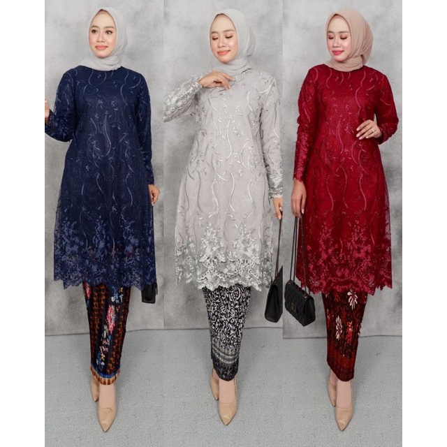 Setelan Tunik Brukat Modern/Kebaya Modern/Set Tunik Kebaya Pesta