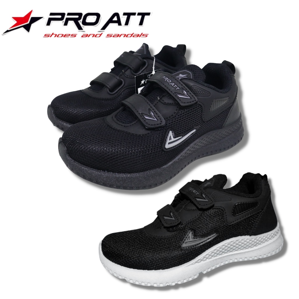 PRO ATT MR 852 V SEPATU SEKOLAH SEPATU ANAK HITAM SNEAKERS HITAM