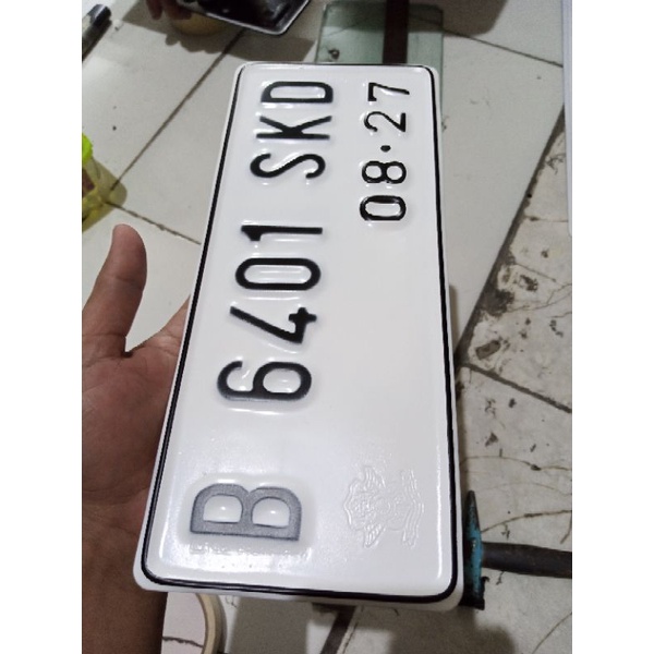 plat nomor motor (putih)satuan