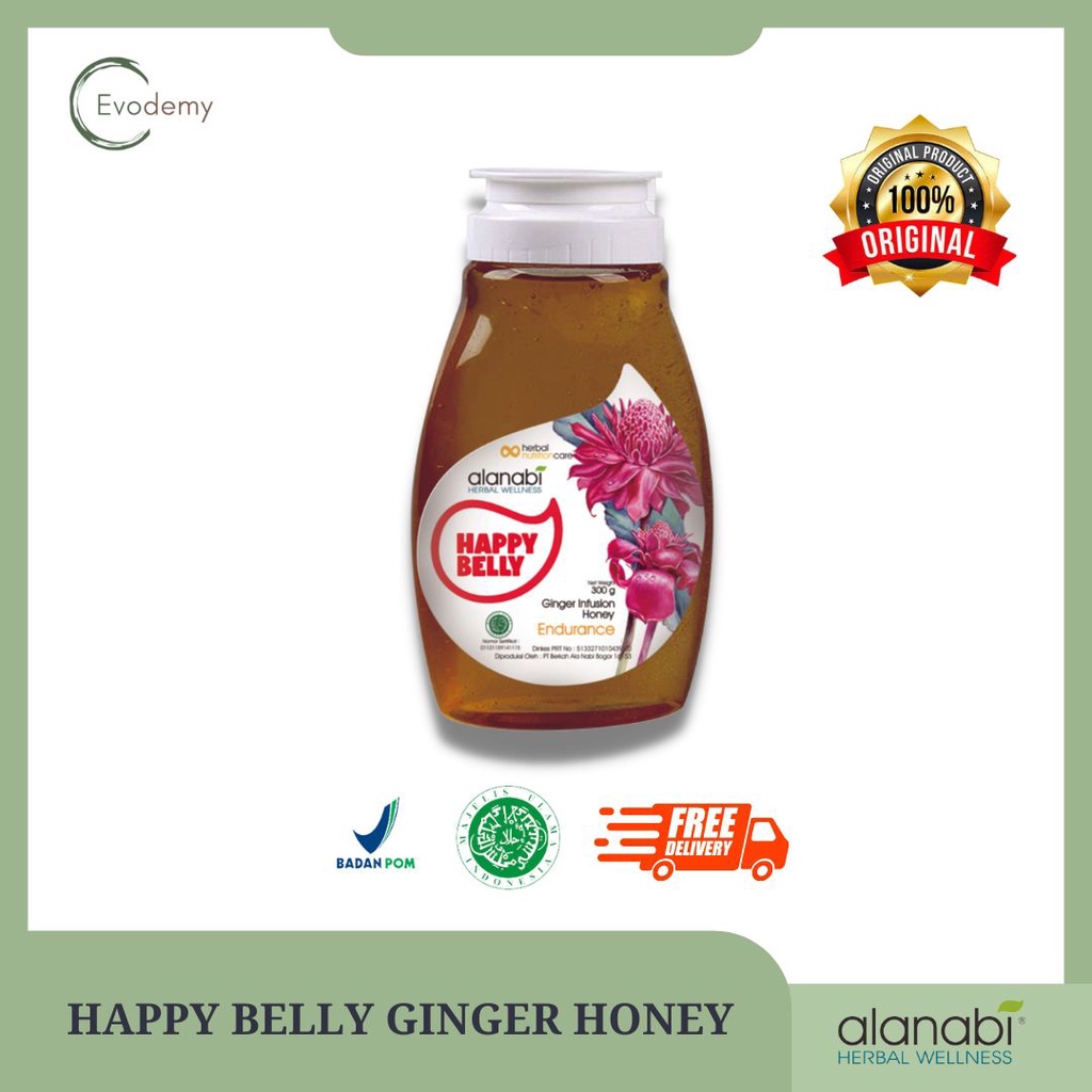 

ALANABI Happy Belly Ginger Infusion Honey (Endurance) 300gram / Madu Herbal Alanabi / Madu Kesehatan untuk Menjaga Daya Tahan Tubuh