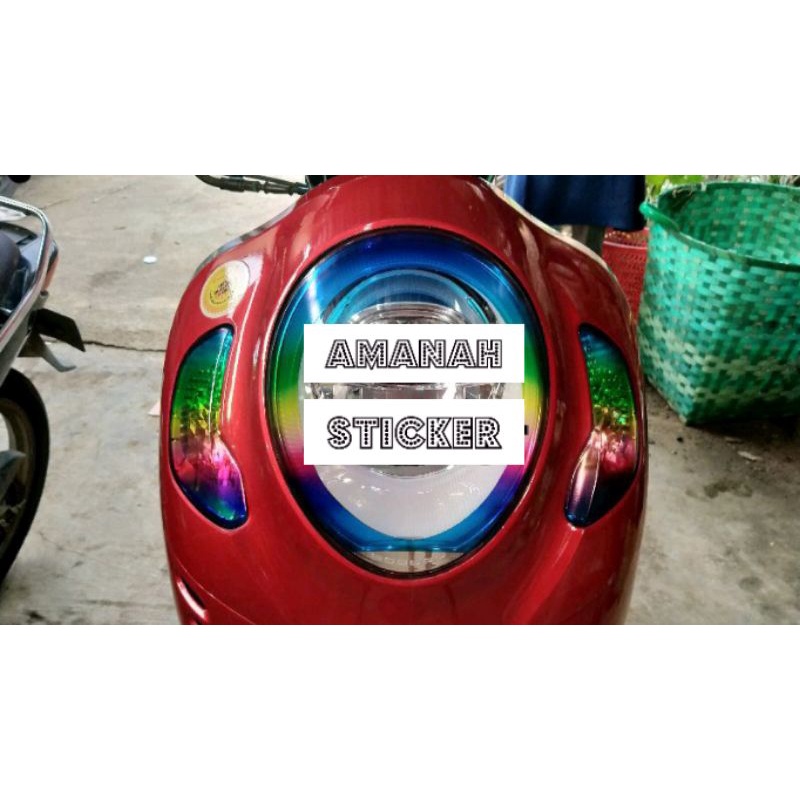 Stiker scoopy  Alis pelangi + Sein pelangi Scoopy New / Stiker Alis Stiker Sein RGB Scoopy sepaket