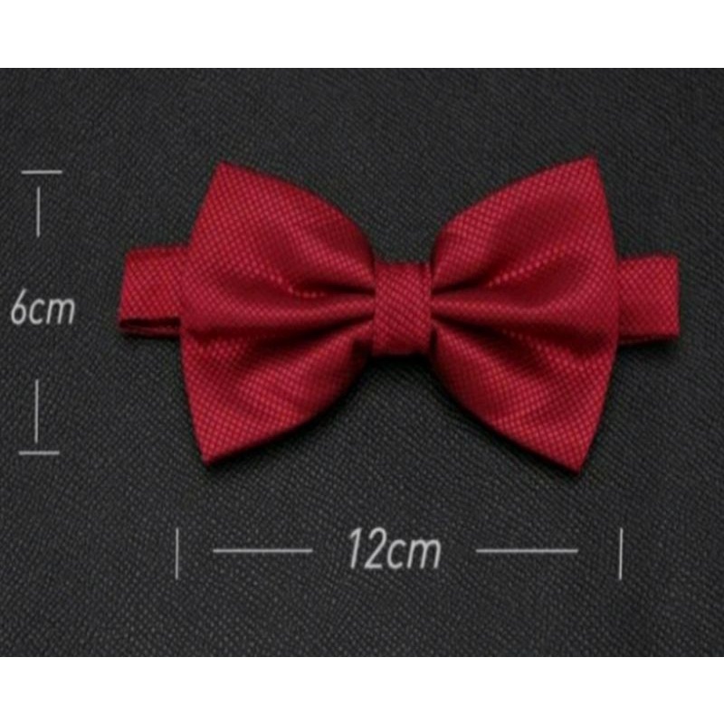 Dasi Kupu Kupu Motif Bintik Merah Maroon Tua Premium Elegance