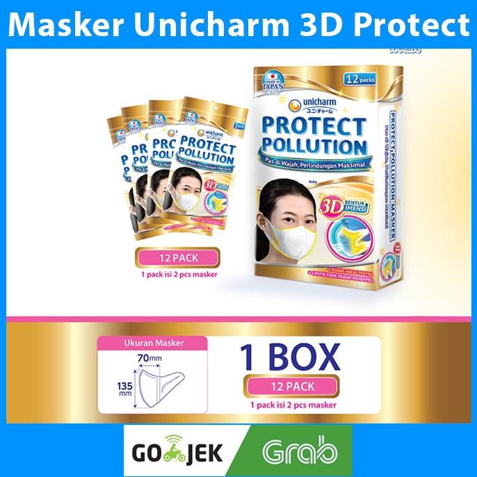 Masker Unicharm Protect Pollution 3D Mask - isi 24 pcs 25-aksesoris-apple Segera Dapatkan