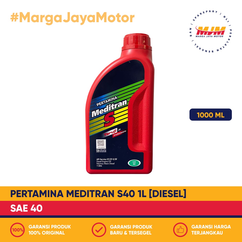 Meditran S40 Sae 40 Diesel 1000ml Pertamina Oil 1L