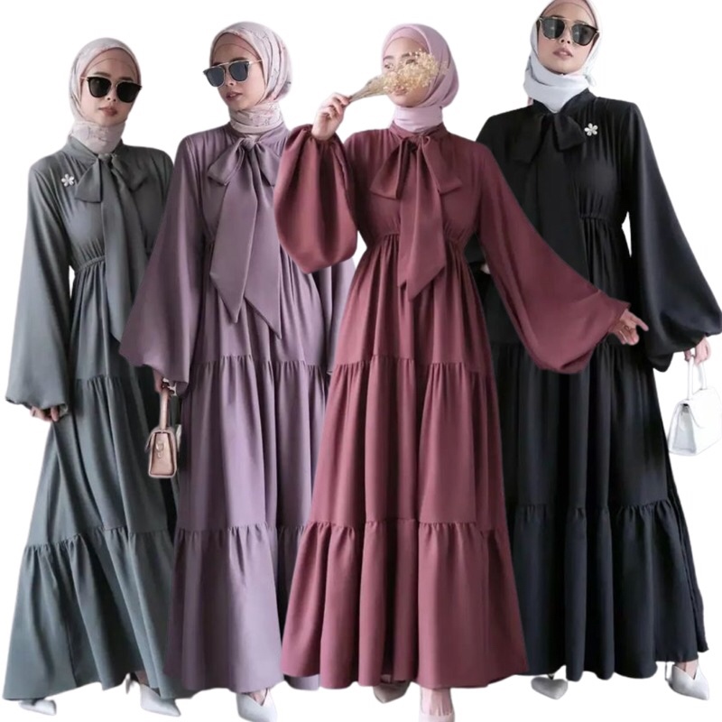 NEW Ns FC Najibah Gamis Arabelle Dress Bahan : Syakilla premium,zipper depan/busu, ada tali di leher