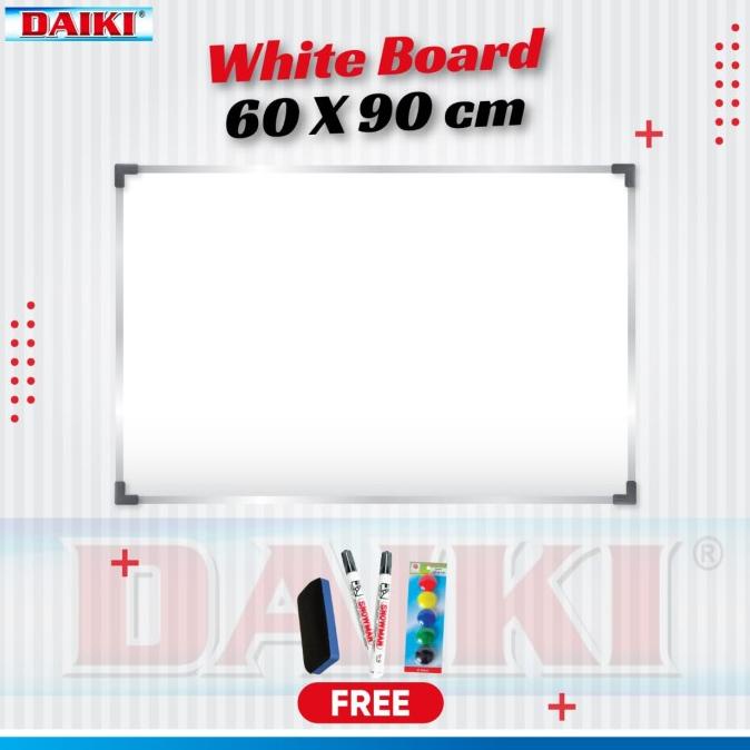 

Papan tulis / whiteboard daiki magnetic gantung uk 60x90 Cm