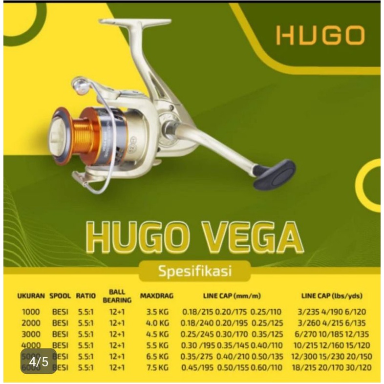 reel hugo pilihan Vega Zikko android 12bb reel pancing kuat berkualitas