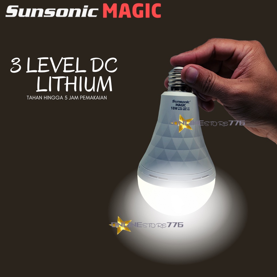 Lampu Emergency Sunsonic Magic LED 7Watt 9Watt 12Watt 18Watt 3Mode Penerangan