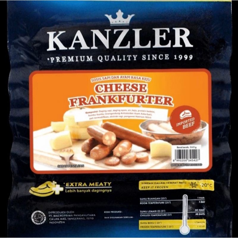 

Kanzler Cheese Frankfurter Sausage Sosis keju Kanzler 360 gr