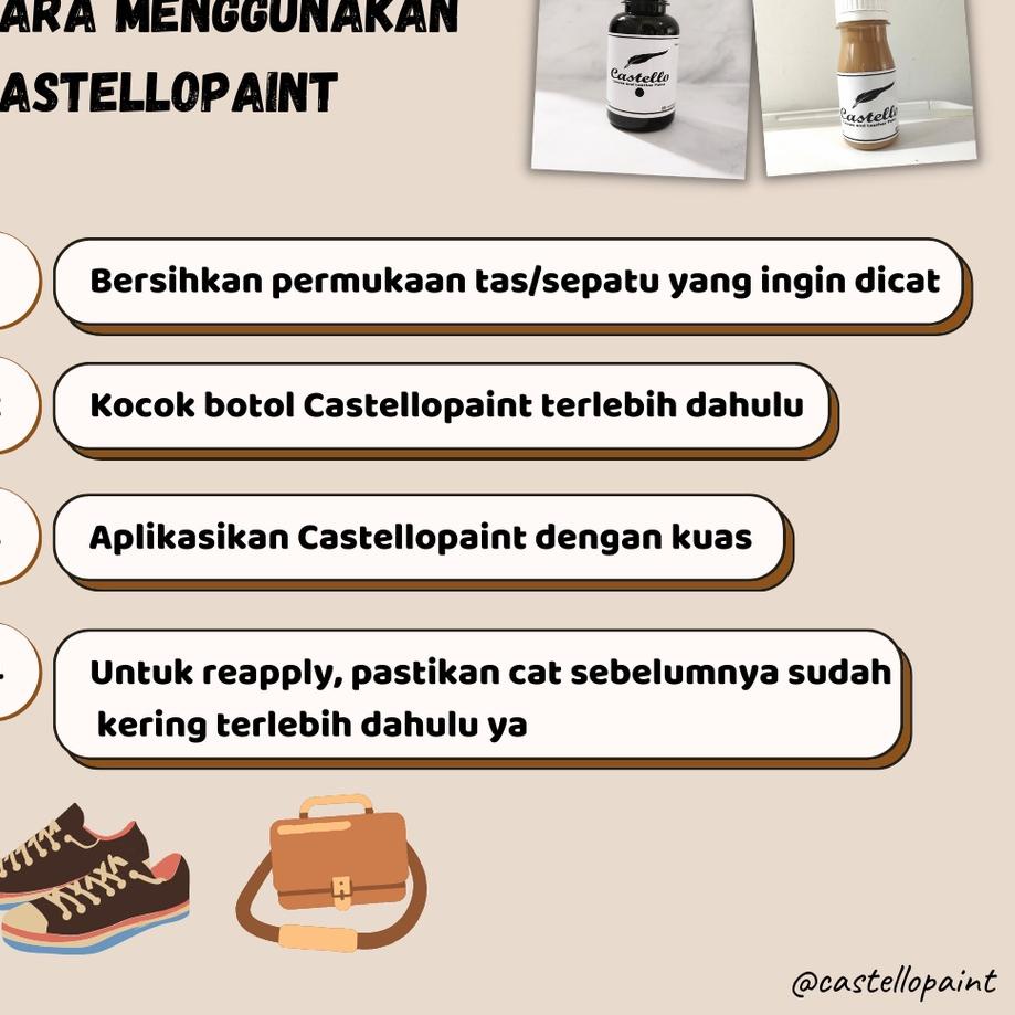 

[KODE KVRSB] Cat Castello Sepatu dan Tas Hitam Khusus Kulit & Kanvas