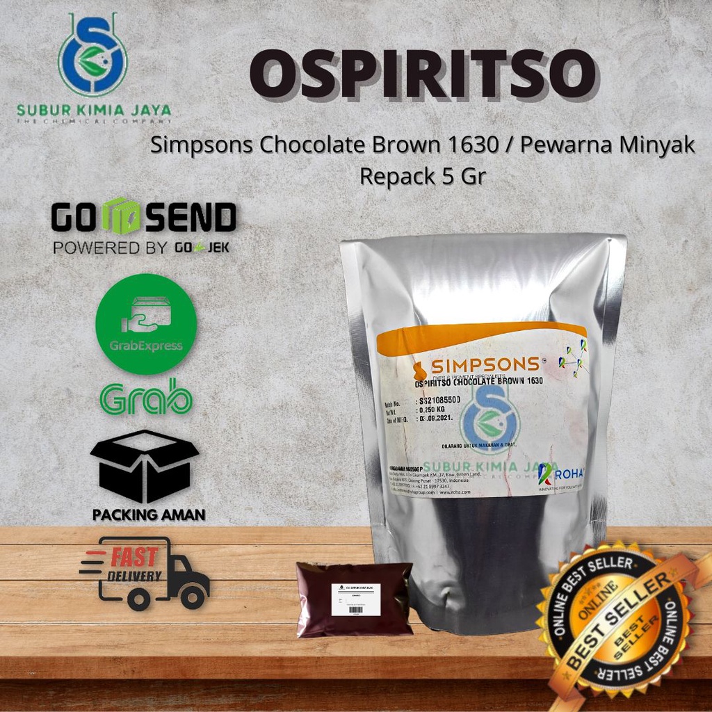 

Pewarna Coklat Basis Minyak / Pewarna Minyak / Pewarna Lilin / solven OSP chocolate brown 5 GR