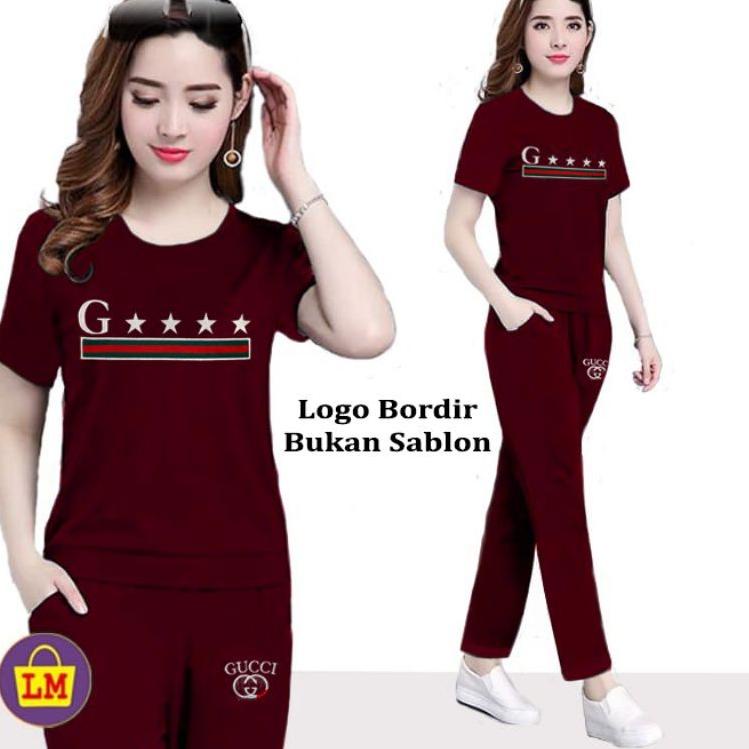 LM 64115 Setelan Enjoy Baju Setelan Training Lengan Pendek Jumbo XXL