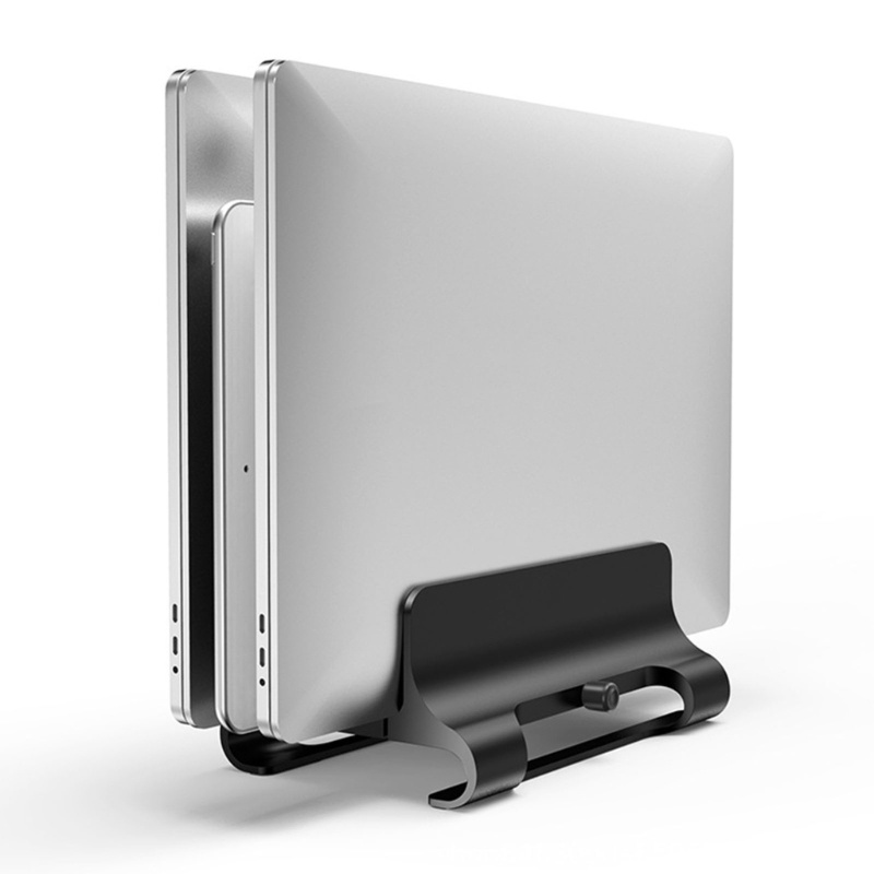 Rak Stand Holder Laptop Vertikal 3 Slot Bahan Aluminum Untuk Laptop 12-32mm / 0.47-1.25 &quot;