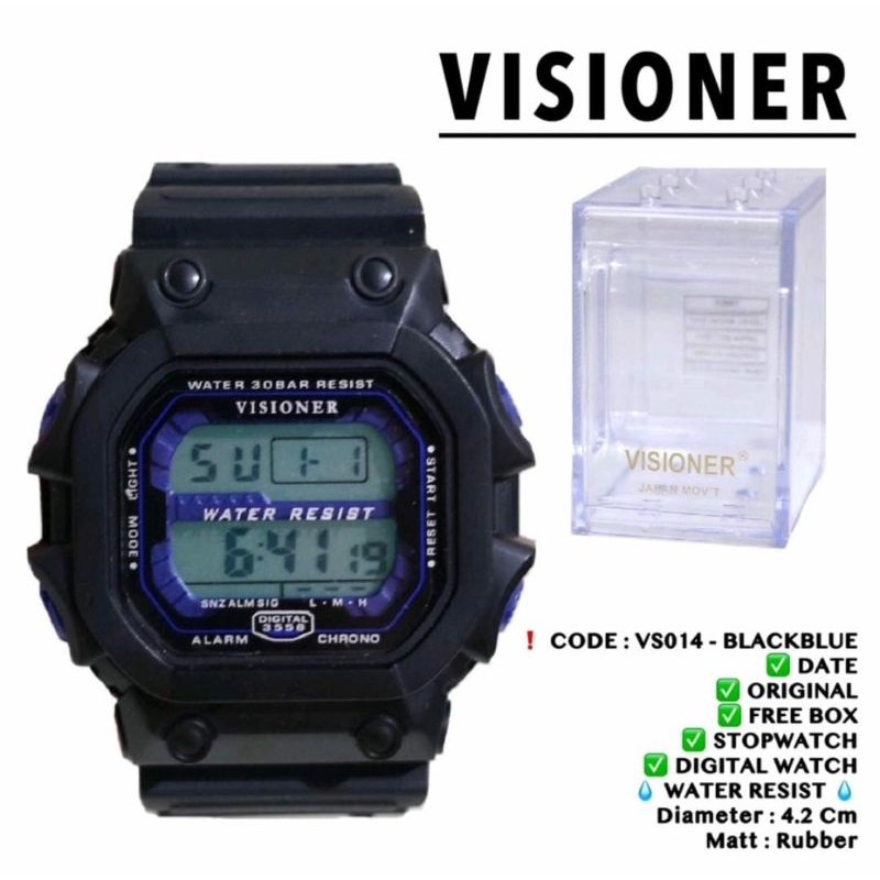 Water Resistant Jam Tangan Visioner Jam Tangan Digital Led Jam Tangan Pria Outdoor