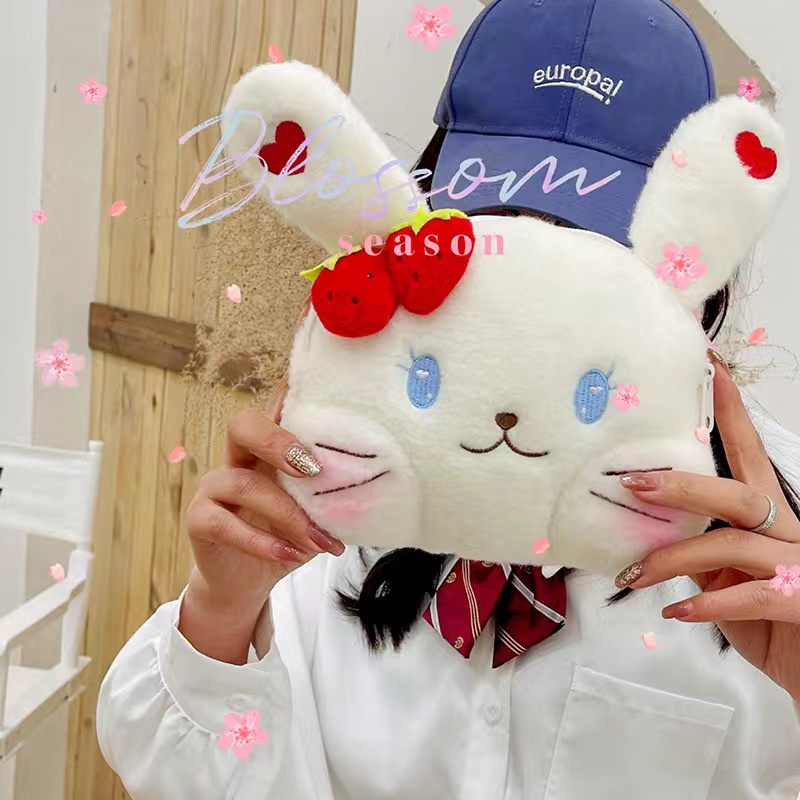 （COD)Tas selempang Madley Sling Bag Fashion Motif Kartun Karakter Hewan warna putih kelinci Anak &amp; Dewasa