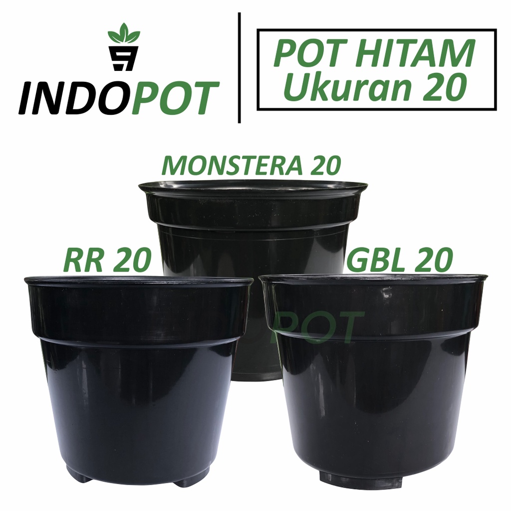 Pot Plastik Ukuran 20 Warna Hitam Berbagai Merk Pot Hitam Bunga Hias