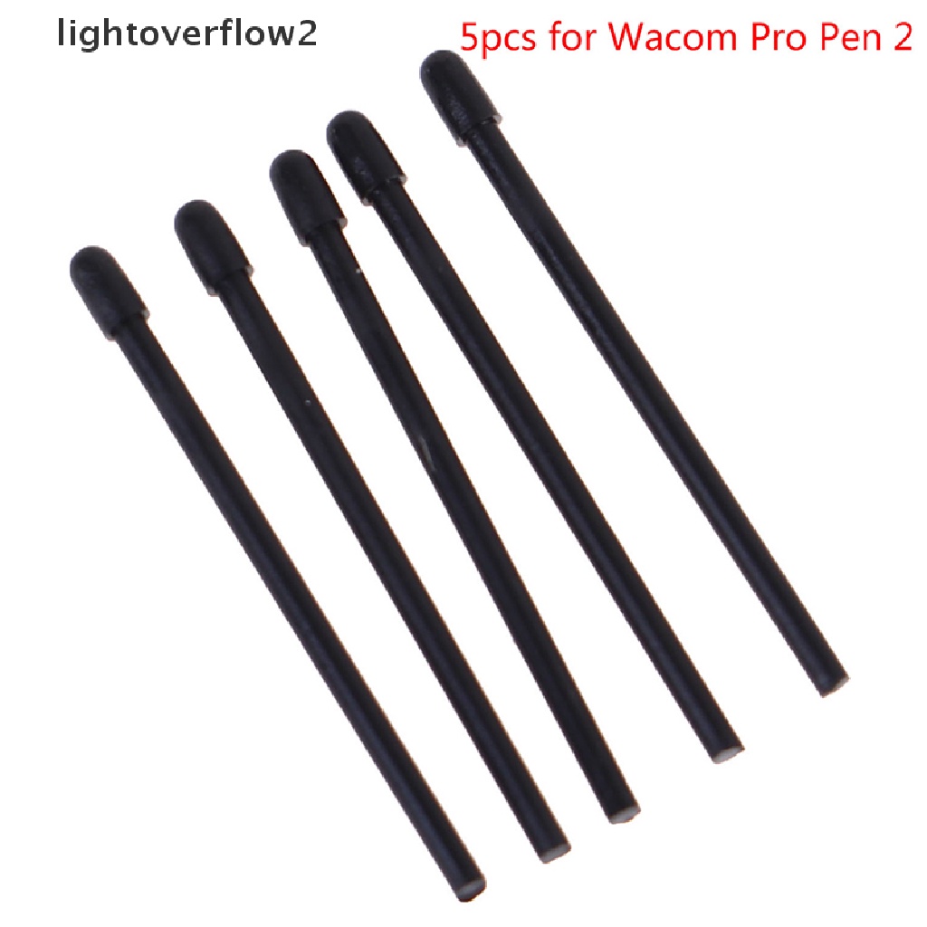 (lightoverflow2) 5pcs Pena Wacom Intuos Pro Graphic Tablet Gambar Wacom Pro Pen 2 Black Nib