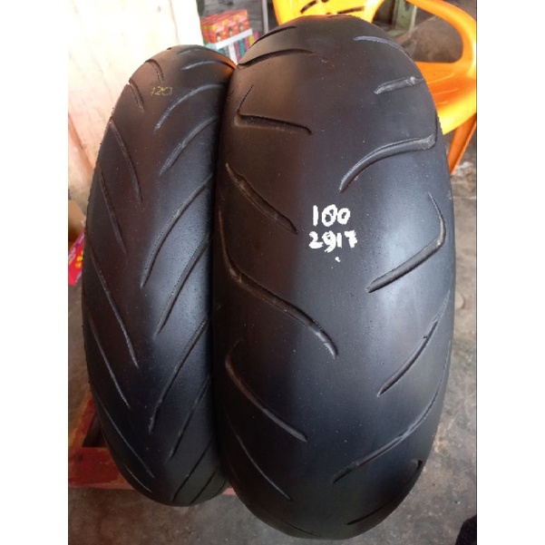 ban motor moge import merek dunlop d222 ukuran 120 70 17 & 180 55 17