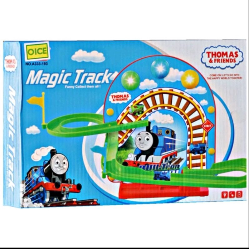 track set THOMAS dan CARS magnetic track adsorption balap mobil kereta jolly