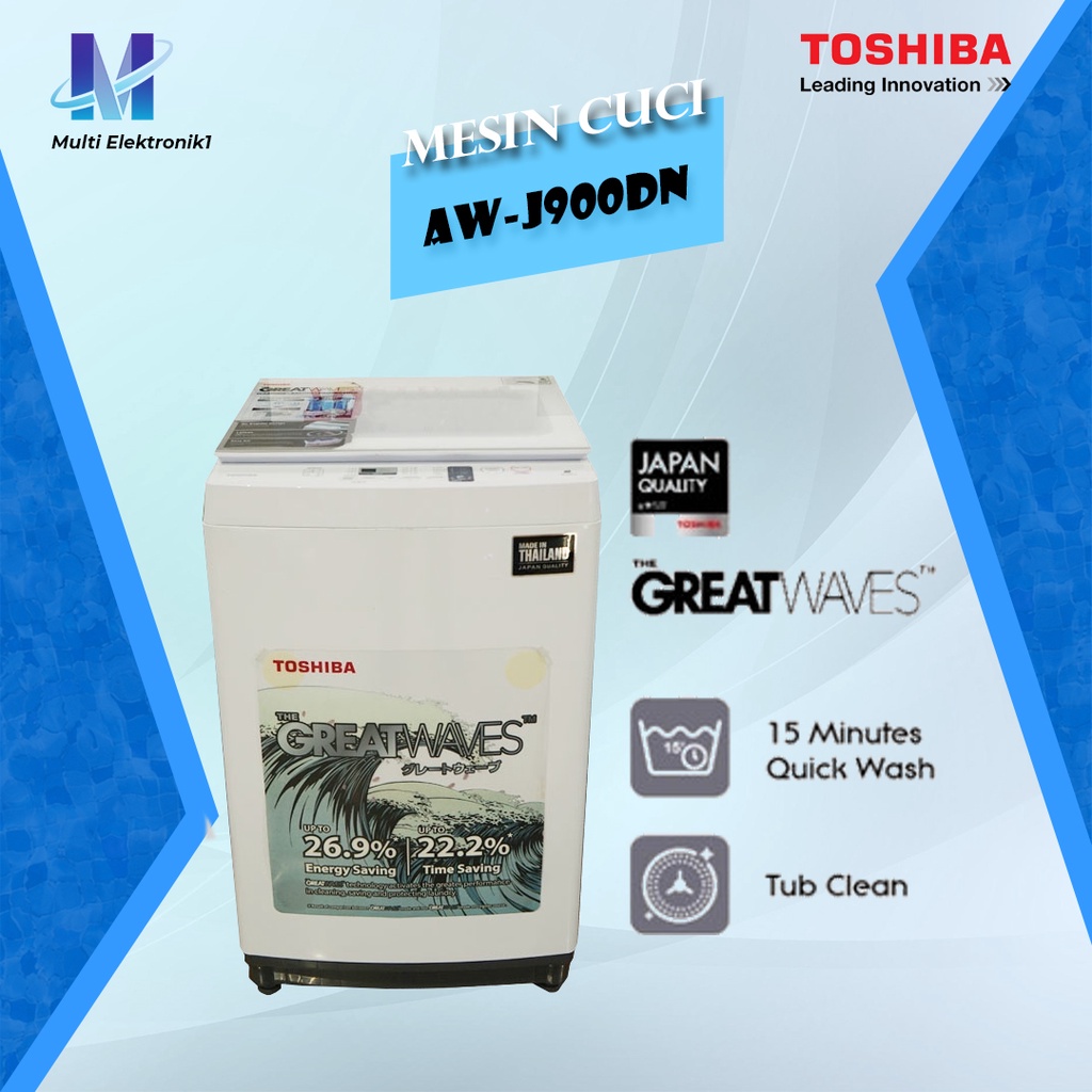 MESIN CUCI 1 TABUNG TOSHIBA AW-J900DN AWJ900DN TOP LOADING 8 KG