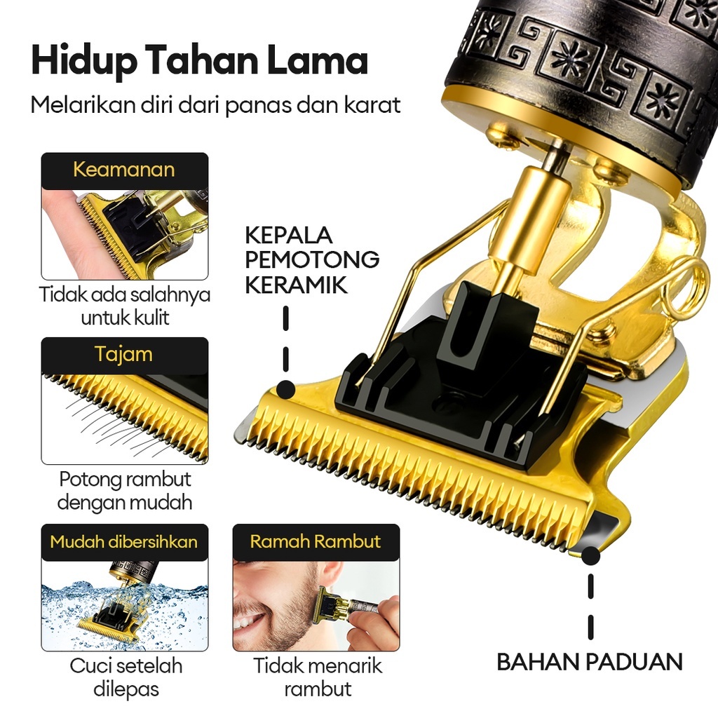 Alat Mesin Cukur Rambut Elektrik Cas Profesional Hair Trimmer / Alat Mesin Unduk Bergas Pencukur Potong Pemotong Rambut Kumis Jenggot Elektrik Bisa Di cas