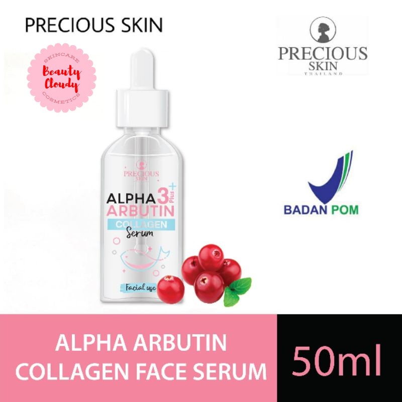 ❤️ Cloudy ❤️ Precious Skin Thailand Alpha Arbutin 3Plus Glow &amp; Shine Collagen Face Serum / Serum Pemutih Wajah 50ml