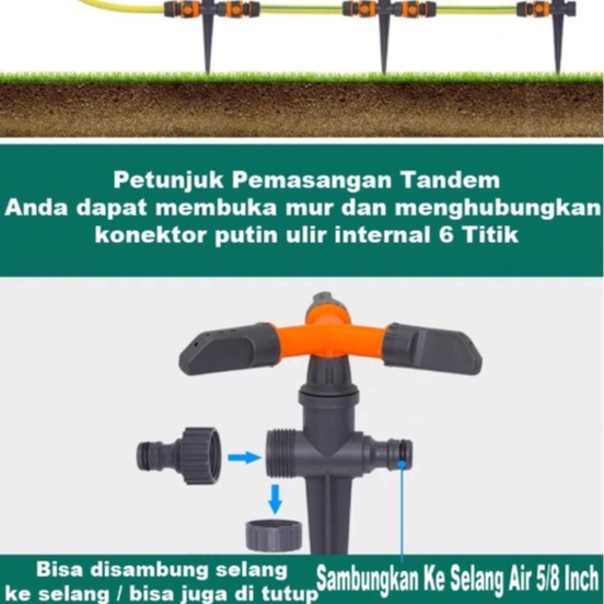 Sprinkler Taman Bisa Putar 360 Derajat Full Set