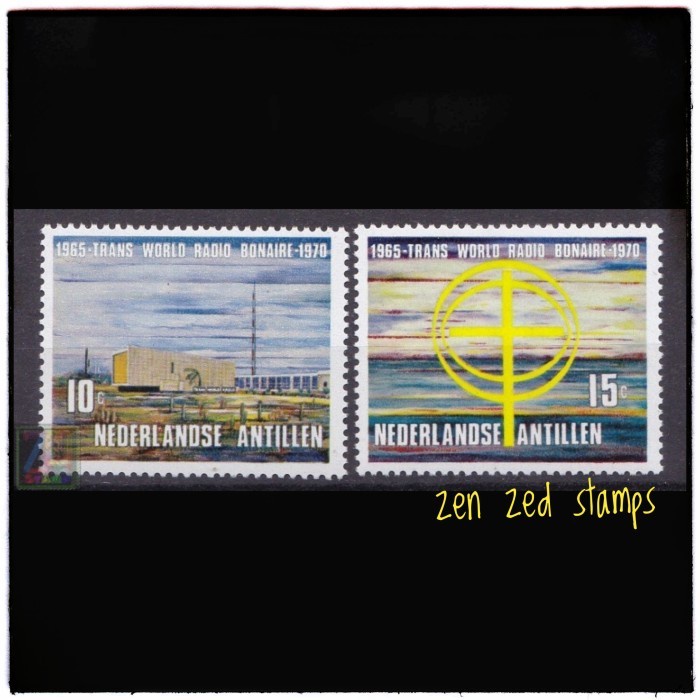 

0745 Perangko Antillen Belanda 1970 Missionary Radio Station 2v Mnh