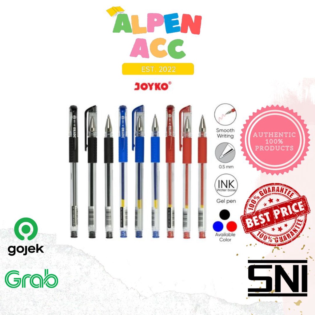 

JOYKO Gel Pen | Pulpen Pena Bolpoin Hitam Merah Biru Joyko JK-100 - 0.5 mm