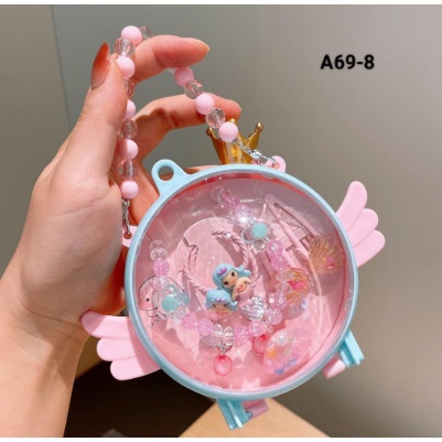1 SET AKSESORIS ANAK JEPITAN RAMBUT KALUNG IKAT RAMBUT SKU A69