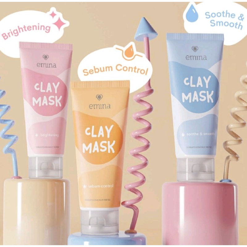 EMINA CLAY MASK 60 ML BPOM / CLAY MASK EMINA