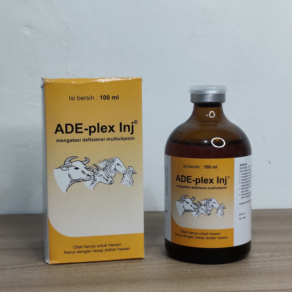 Vitamin ADE Plex 100 ml inj / Vitamin ADE Ternak SAPI KAMBING DOMBA AYAM / Suplemen Vitamin Hewan &amp; Ternak