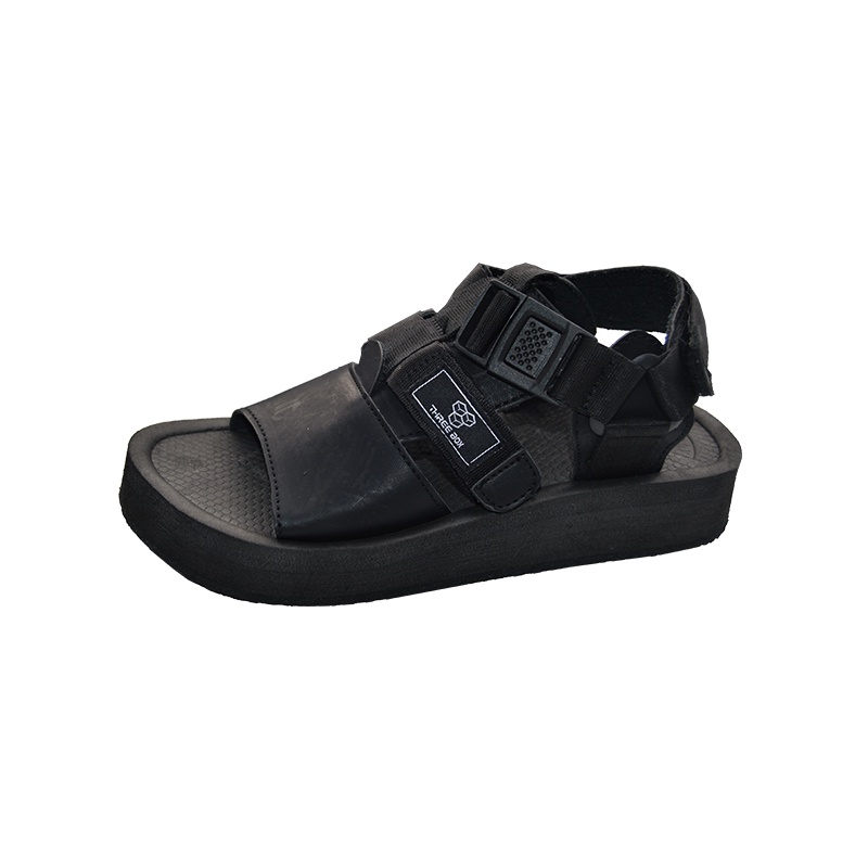 THREE BOX - Sandal Platform Wedges Tali Wanita Medium Jumbo - KENYA BLACK