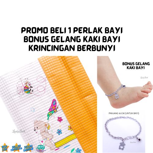 PROMO Gratis Gelang kaki Krincingan Berbunyi Bayi Baja Putih 16 Cm Perlak Bayi Alas Ompol Tidur Bayi Empuk Anti Air Waterproof Perlak Murah Ukuran 65x55 Cm Aneka Warna - Lovelybutik