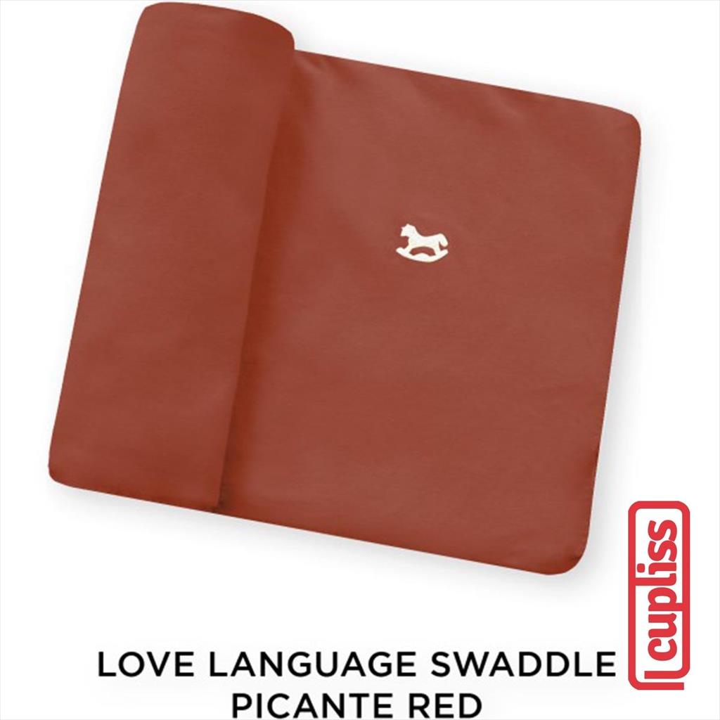 Picante Red Little Palmerhaus Love Language Swaddle Bedong Bayi