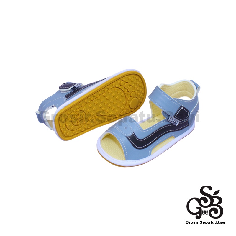 sendal bayi sepatu bayi sandal bayi  laki laki perempuan prewalker bayi  umur 2 - 12 bulan model casual S07 polos Abu ringan fleksibel &amp; Anti Slip