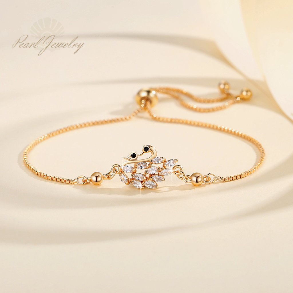 Y745 [COD✔]Gelang Swan Titanium Wanita Temperamen Gelang Serut Fashion Perhiasan Anti Karat