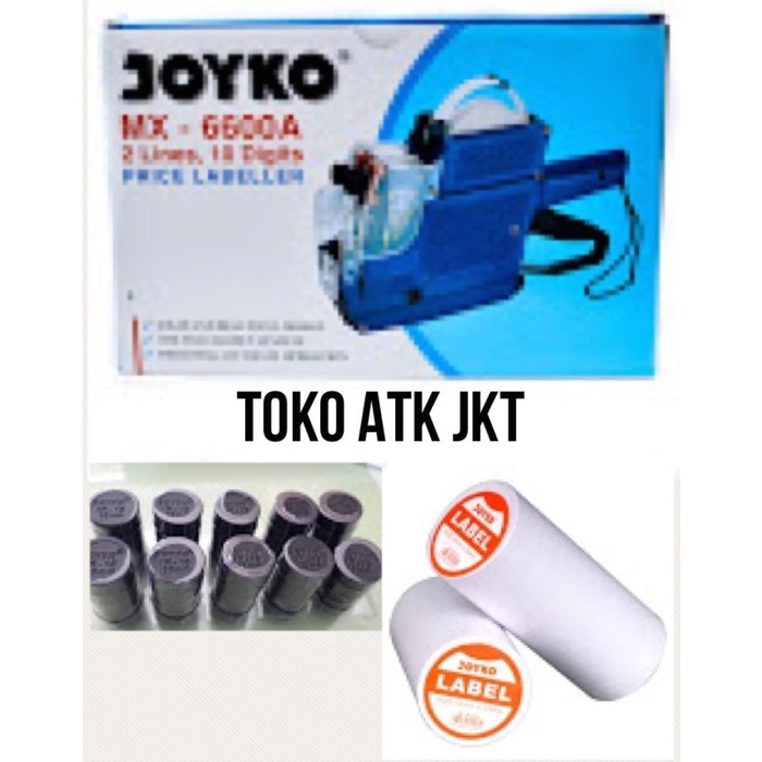 

Termurah Paket Alat Label Harga Joyko Mx 6600 A ( 2 Baris ) + Refill + Tinta
